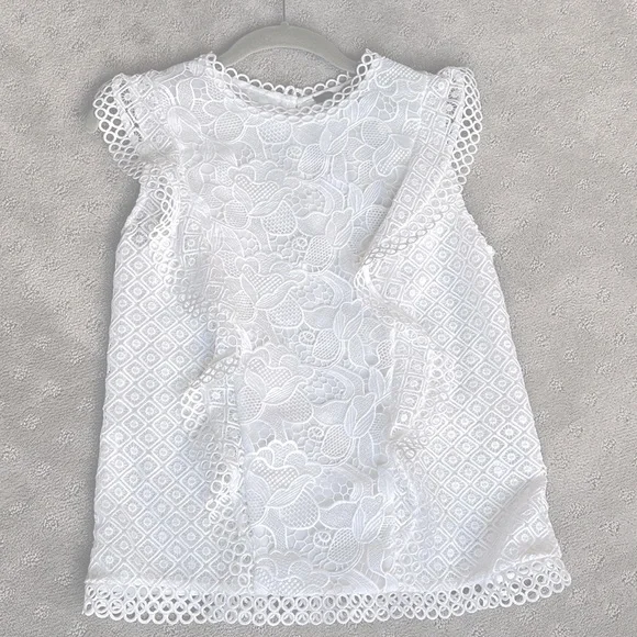 NWT WHBM RUFFLE AND LACE SLEEVELESS TOP - Size 4 - Picture 4 of 9